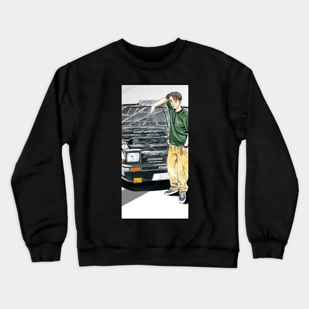 initial d { takumi fujiwara } Crewneck Sweatshirt by MOTOSHIFT